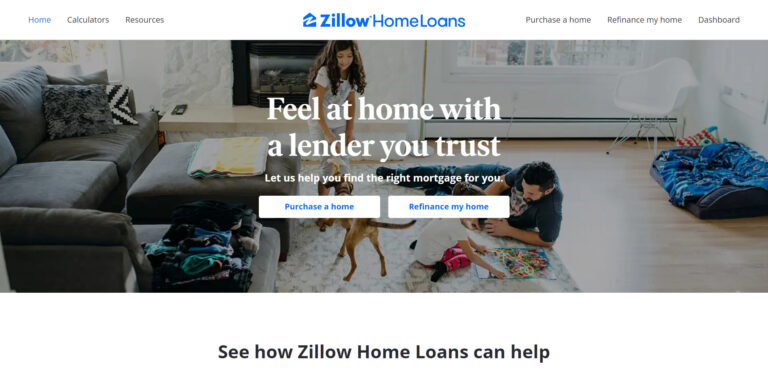 An Image of Zillow Home Loans Website