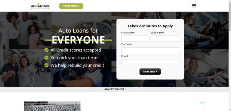 An Image of Advantage Auto Loans Site